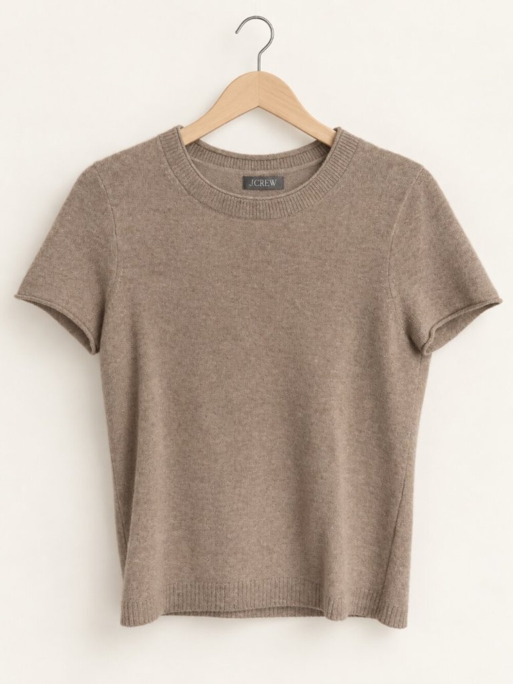J.Crew Cashmere Taupe Short Sleeve Top S
